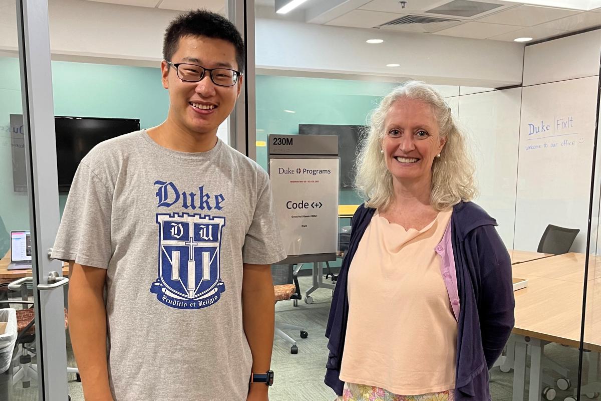 Haojin Li with team mentor Sheri Tibbs