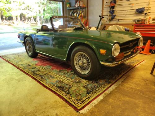 green 1971 Triumph TR6 convertible