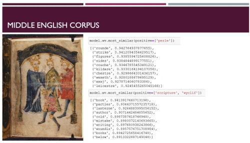 medieval corpus text with vectors